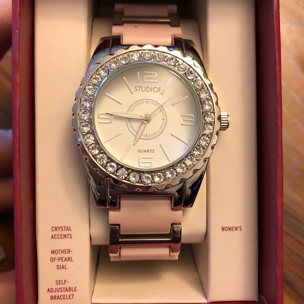 Pink Watch with Crystal Details
